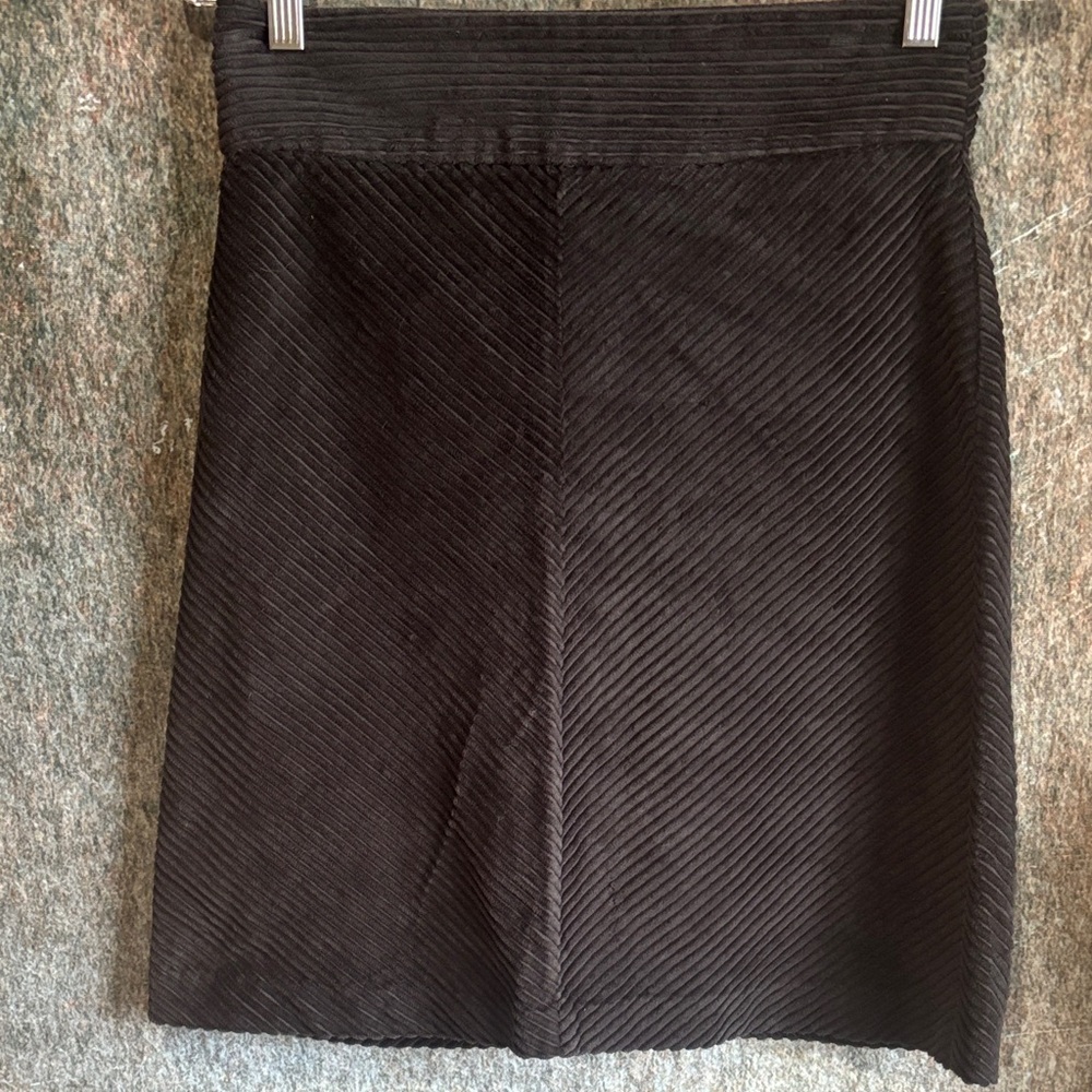 GAP Black Textured Chevron Cotton A-Line Skirt